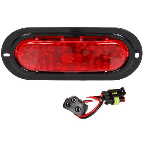Truck-Lite 60 Series 26 Diode Red Oval LED Stop/Turn/Tail Light Kit 12V with Black Flange Mount - 60056R