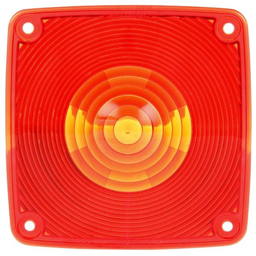 Signal-Stat Red Square Polycarbonate Replacement Lens for Pedestal Lights 4805AY116, 4805AY117 with 4 Screw Mount - 9083 by Truck-Lite