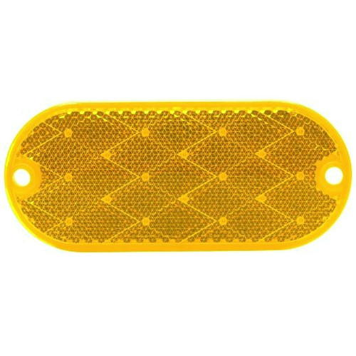 Truck-Lite Yellow Oval Reflector with 2 Screw Mount - Bulk Pkg - 98031Y3