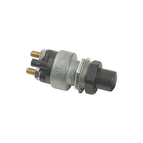 Pollak 2-Position Momentary Push Switch 12/24V Normally Off with Black Face Nut - Packaged - 24-394P