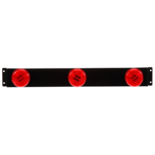 Truck-Lite 30 Series 3 Lights Red Round Incandescent Identification Bar Light 12V with Black 6 in. Centers Kit - 30740R