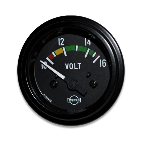 ISSPRO - Voltmeter Gauge, Color-coded, 12VDC, 2-1/16in - R8660