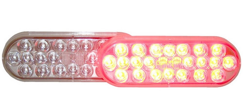 Truck-Lite 24 Diode Oval Stop/Turn/Tail LED Lamp in Red with Clear Lens - Bulk  - 6051-3