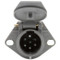 Truck-Lite 50 Series Gray Plastic 7 Solid Pin Flush Mount Receptacle - 50868
