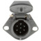 Truck-Lite 50 Series Push-On 7 Split Pin Gray Plastic Flush Mount Receptacle - 50872