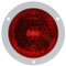 Truck-Lite Super 44 Metalized 42 Diode Red Round LED Strobe Light 12V with Red Flange Mount - 44104R