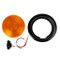 Truck-Lite 40 Series 1 Bulb Yellow Round Incandescent Rear Turn Signal Light Kit 12V with Black Grommet Mount - 40001Y