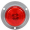 Truck-Lite 30 Series 1 Bulb Red Round Incandescent Marker Clearance Light 12V with Gray Polycarbonate Flange Mount - Bulk Pkg - 30222R3