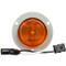 Truck-Lite 30 Series 2 Diode LED Yellow Round Marker Clearance Light Kit 12V with Gray Polycarbonate Flush Mount - 30051Y