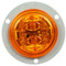Truck-Lite 30 Series Yellow Round 6 Diode LED Fit N Forget Marker Clearance Light 12V with Gray Polycarbonate Flange Mount - 30386Y