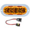 Truck-Lite 60 Series Sequential Arrow 25 Diode Yellow Oval LED Side Turn Signal Light Kit 12V with Gray Flange Mount - 60082Y