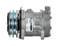 Sanden Compressor Model SD7H13 12V R134a with 125mm 2Gr Clutch and JE Head - MEI 54456