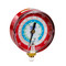 Yellow Jacket 3-1/8 in. 80mm Dry Manifold Red Pressure Fahrenheit Gauge 0-500 PSI R22/134a/404A - 49105