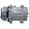 Sanden Compressor Model SD7H15 12V with 119mm Clutch Diameter and Horizontal O-Ring Fitting - 20-04019 by Omega