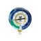 Yellow Jacket 3-1/8 in. 80mm Dry Manifold Blue Compound Celsius/Fahrenheit Gauge Bar/kPa/Psi, R600 - 49150