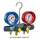 Yellow Jacket Brute II 4-Valve Manifold Only with Red/Blue Fahrenheit Gauges Bar/PSI R410A - 46000