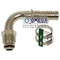 Omega 90 Deg. O-Ring Type Steel Fitting No. 12 Air-O-Crimp with Clamp - 35-AN1427C