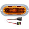 Truck-Lite 60 Series 44 Diode Yellow Oval LED Front/Park/Turn Light Kit 12V with Gray ABS Flange Mount - 60096Y