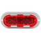 Truck-Lite 60 Series 26 Diode Red Oval LED Stop/Turn/Tail Light 12V with Gray Flange Mount - Bulk Pkg - 60252R3