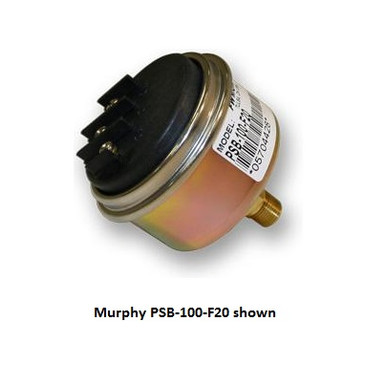 Murphy By Enovation PSB-100-F20 Direct Mount Pressure Switch – 20 Psi Trip Point, 0-100 Psi Range, SPDT 3A @ 30VDC, Brass Mount