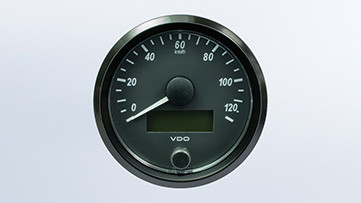 VDO SingleViu Speedometer 80mm 120km/h Retail pack w/ harness