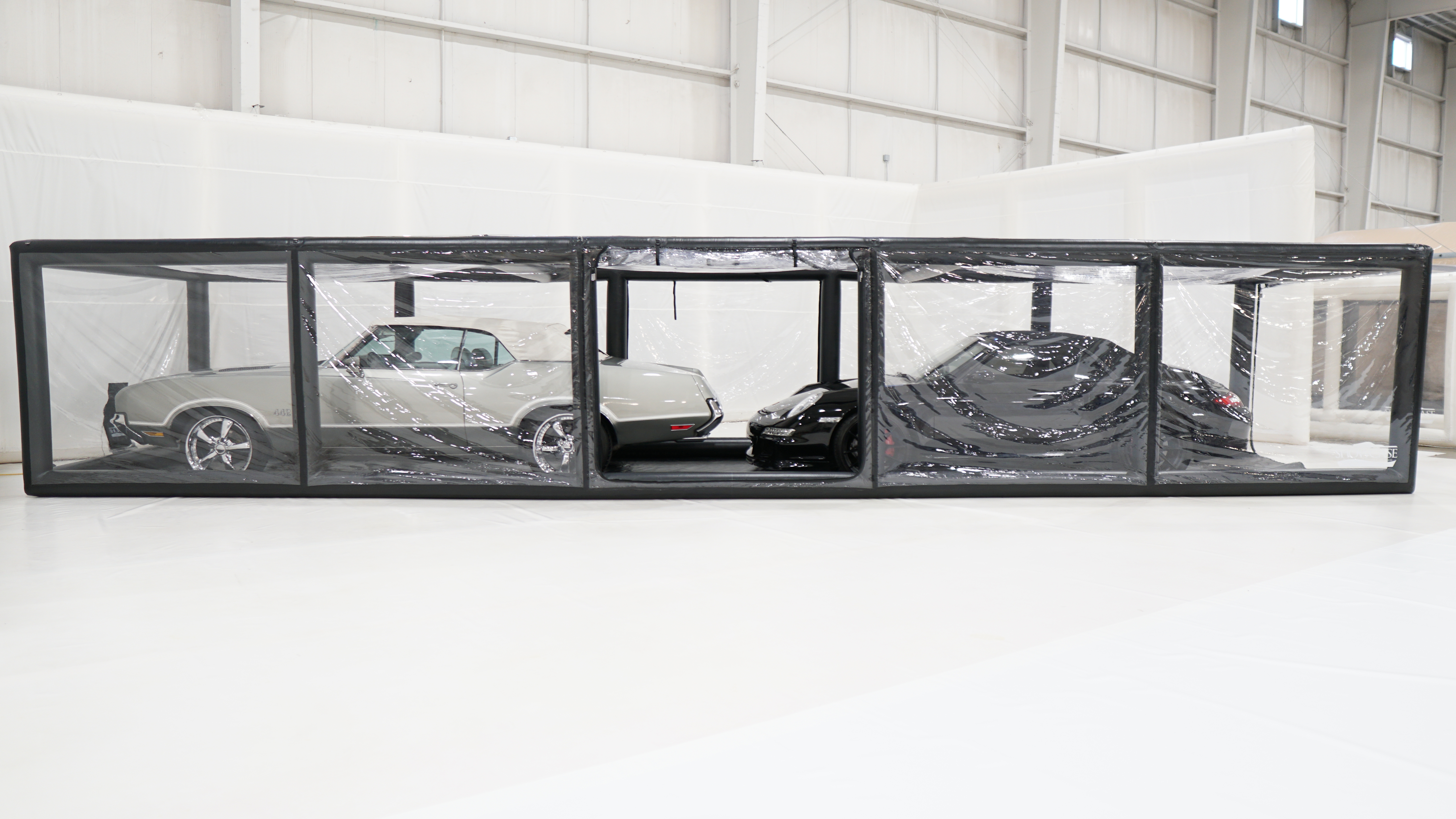 36' Black ShowCase Indoor Double Long - CarCapsule