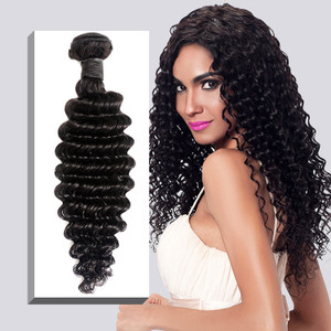 High Quality 1 Bundle  Virgin Unprocessed Malaysian Human Hair Deep Curly Weave