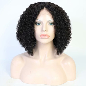 Lace Front Wig 12inch 180% density Pre-plucked Virgin Human Curly Hair