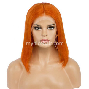Lace Front Bob Wig Pre-plucked Orange Red 180% density Virgin Human Hair Lace Front Bob Wig Pre-plucked Orange Red 180% density Virgin Human Hair