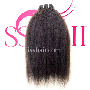 High Quality 1 Bundle  Virgin Remy Human Hair Kinky Straight Weave