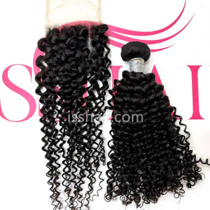 4X4 Closure Curly Virgin Remy Human hair HD & Transparent Available