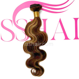 High Quality 1 Bundle Body Wave Highlights Virgin Remy Human Hair Weave