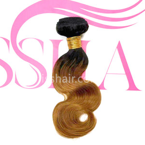 High Quality 1 Bundle Body Wave Ombre 1b/30  Virgin Remy Human Hair Weave