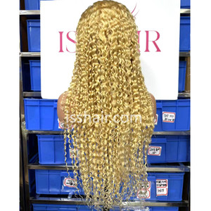 13x4 180% density Jerry Curly blond 613# Remy Virgin Human Hair wig only Medium cap available