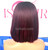 5X5 220% SDD Super double drawn bone straight 10inch Bob Burgundy Virgin Human Hair wig