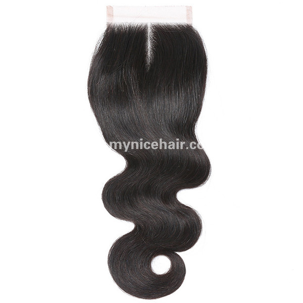 Transparent  Lace 4X4 Pre-plucked Top Closure Body Wave Unprocessed Virgin Human Hair