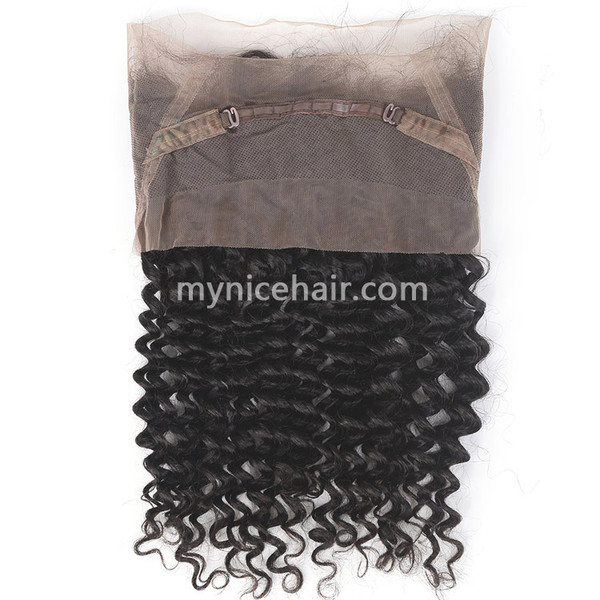 360 Lace Frontal Preplucked Deep Wave Unprocessed  Virgin Human Hair