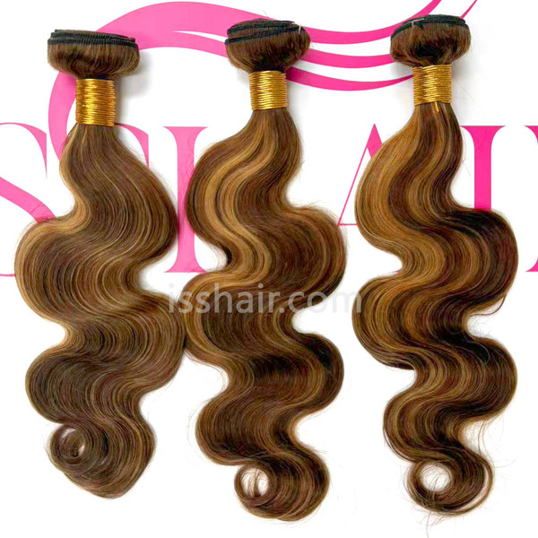 High Quality 3 Bundles body wave highlights 4/27 Virgin Remy Human Hair