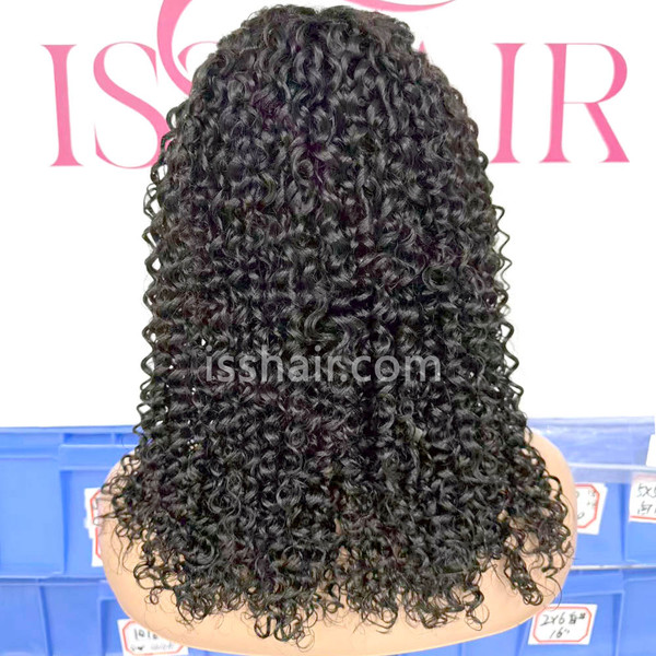 HD 5X5 Bob 220% density Jerry curly 16inch 1B Remy Virgin Human Hair wig
