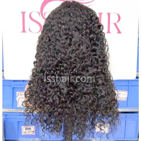 HD 13x4 180% density Burmese Wave Natural Black Remy Virgin Human Hair wig only Medium cap available
