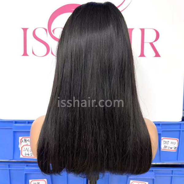 HD 5X5 Bob 220% density 16inch Straight 1B Remy Virgin Human Hair wig