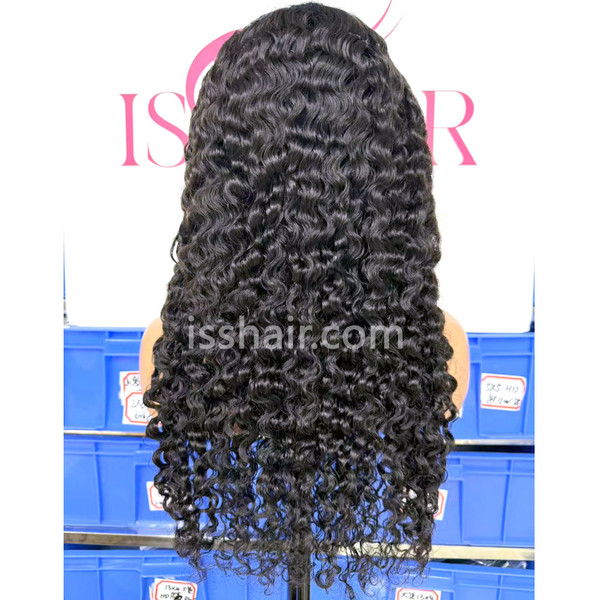 HD 5X5 180% density 24inch Water Wave 1B Remy Virgin Human Hair wig