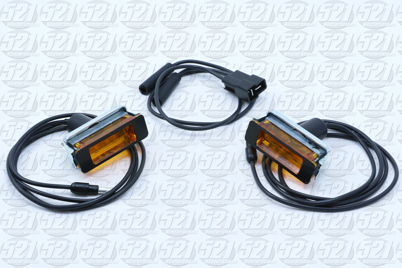 68-69 Charger Hood Turn Signal Assembies (pair) with primary wire