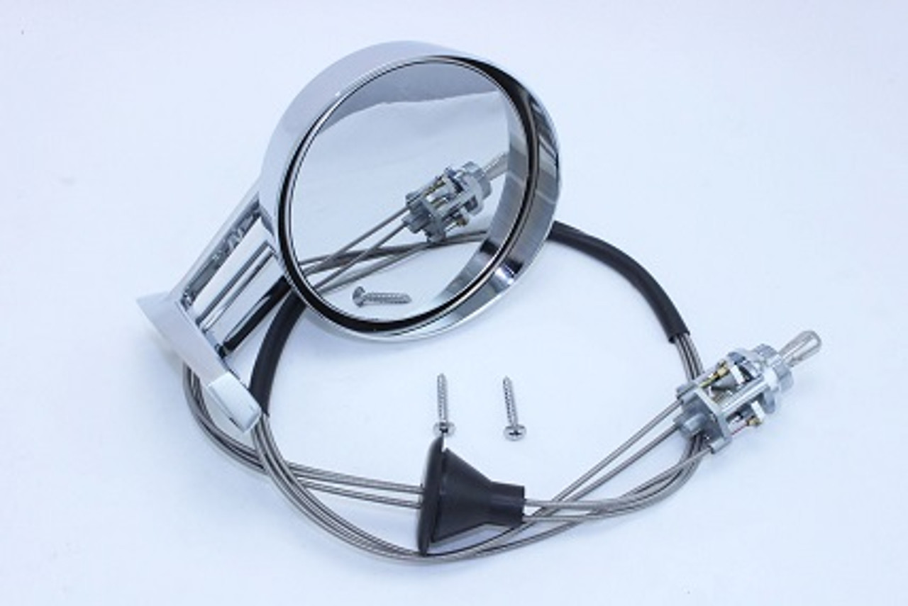 Exterior Chrome Mirror for 61-64 -  Remote 3 Bar LH/Driver side