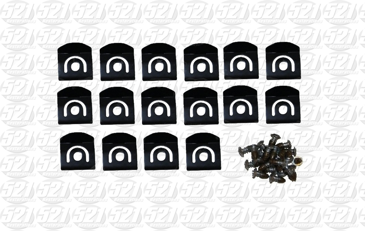 65-68 C-Body Front Windshield Upper and Side Window Trim Clips and Screws