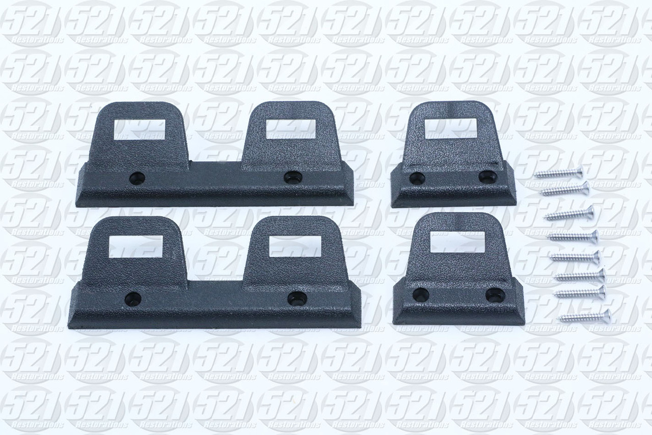 1968-69 (and some 1970) A/B Seatbelt clip set front/rear with front bench seat (black)