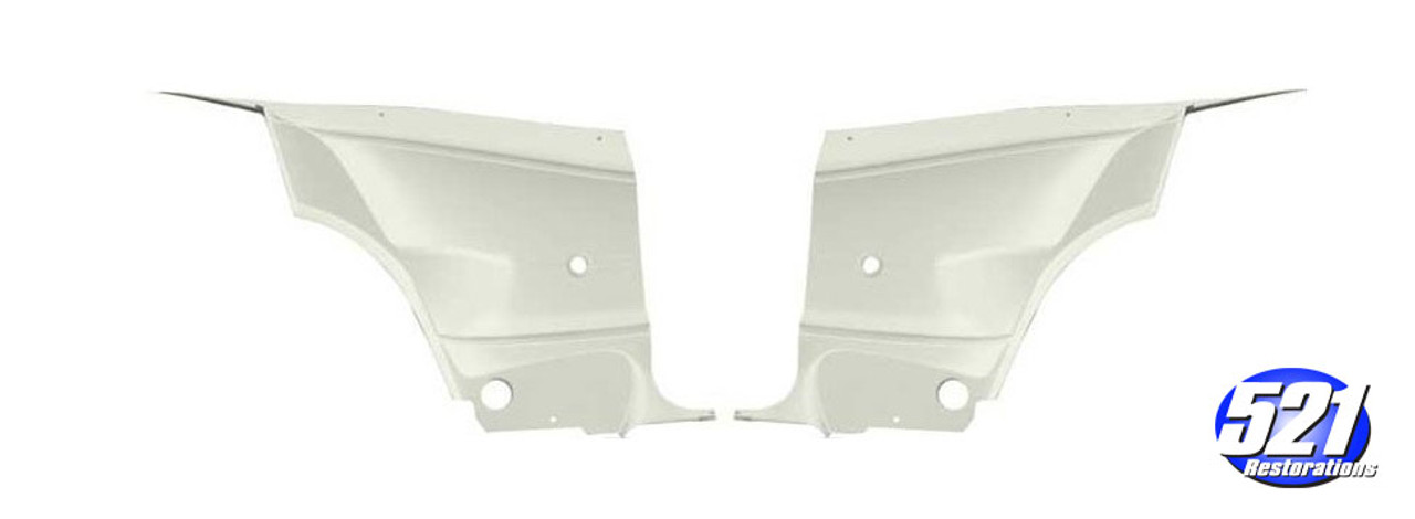 70-74 Barracuda rear interior panel PAIR in White- nicest grain pattern on the market. These are the higher quality injection molded panels.
