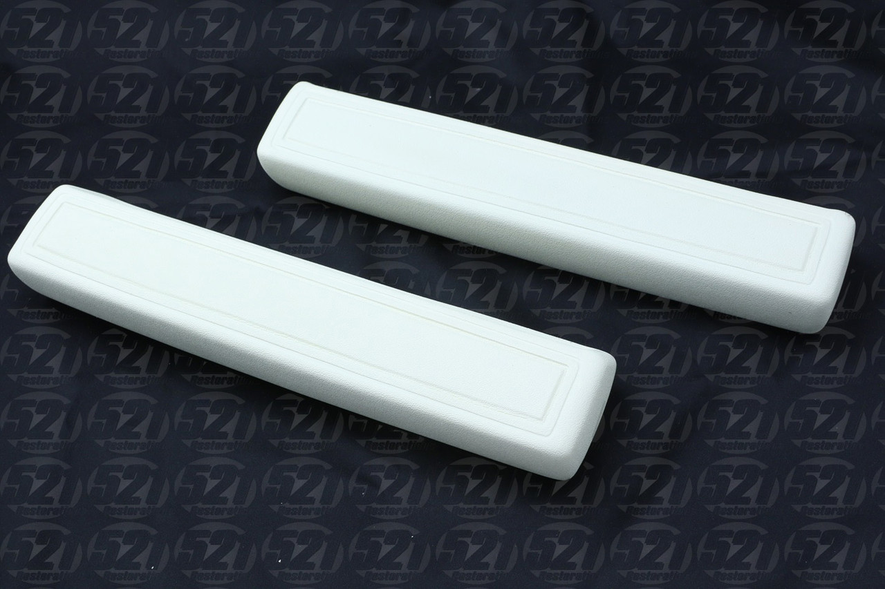 66-70 B-Body Armrest Pads (white pair) - long style 13in