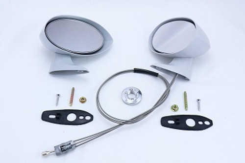 70-76 Mirror Set - LH remote and RH manual Primed Sport Mirrors for 70-76 A Body and 70 B Body