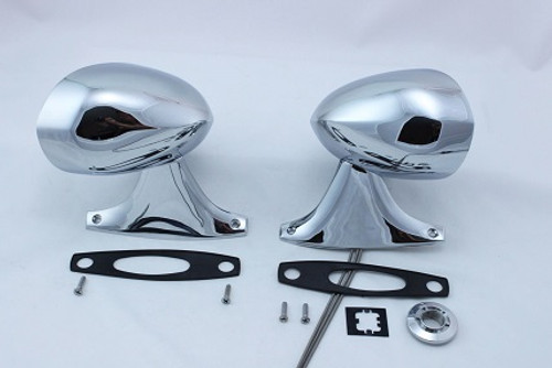 73-74 B-Body Mirror Set - LH remote and RH manual Chrome sport mirrors